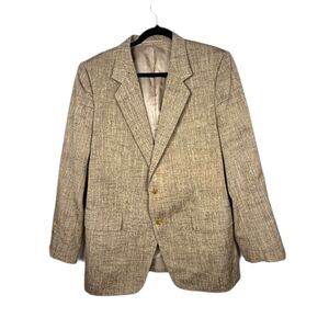Vintage 70s Hand Tailored Linen Silk Sport Coat Wong’s Tailor Hong Kong 40R